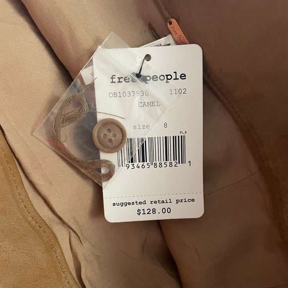 NWT Free People Camel Mini Skirt Size 8 - Picture 3 of 4